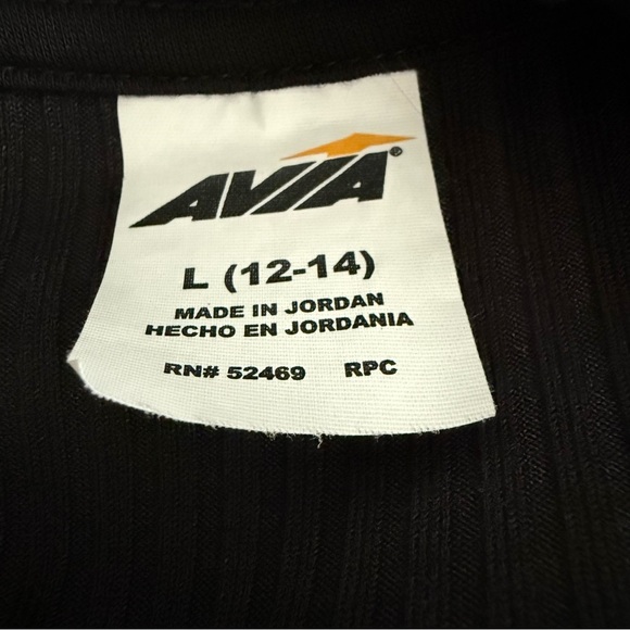 Avia Black half Zip-Up long sleeve Sweater with front kangaroo pocket size Large - Picture 4 of 6